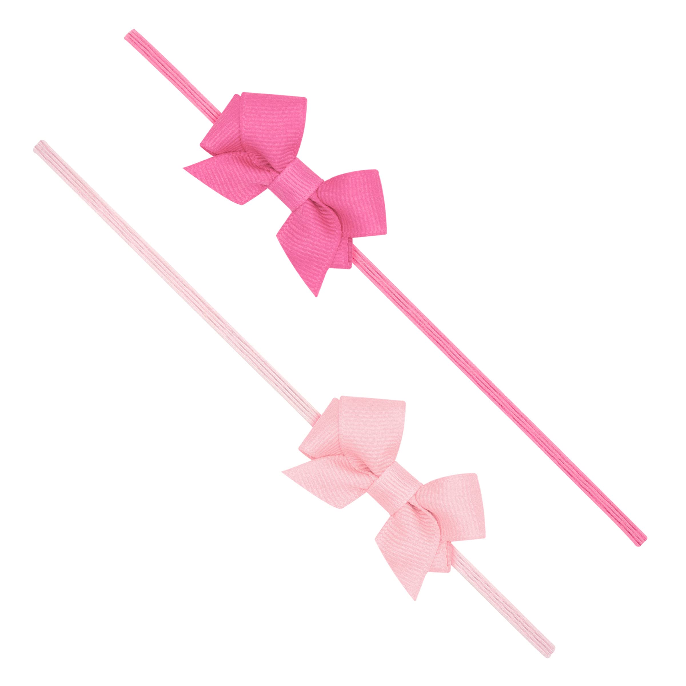 Tiny Grosgrain Bows for Babies - 2 Pack Hair Accessories for Newborns & Toddlers