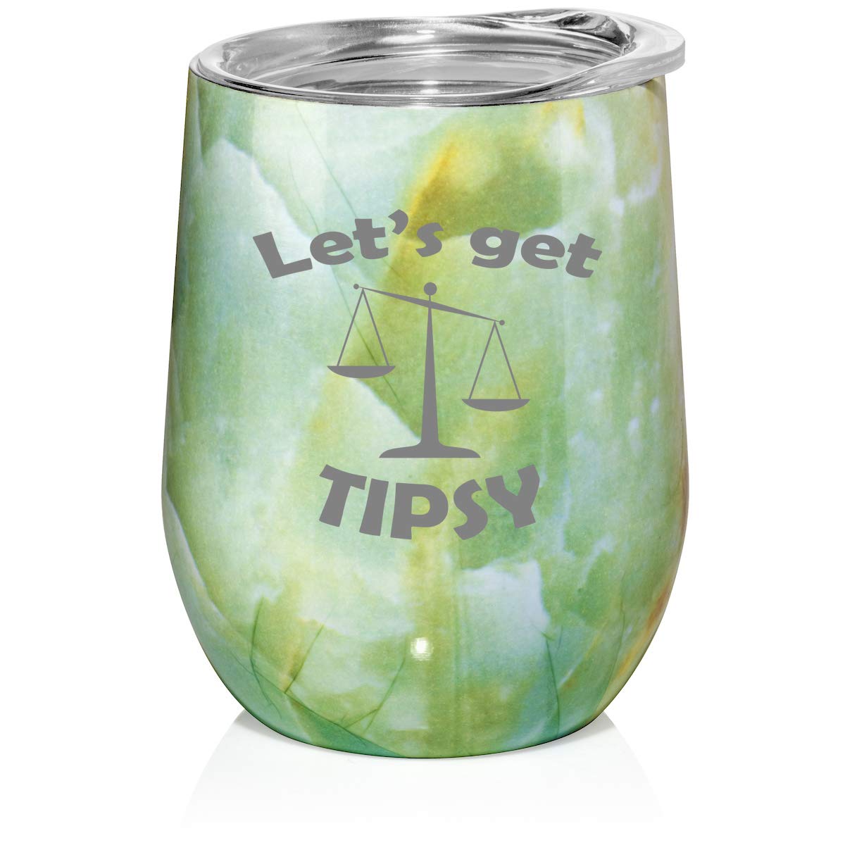 12 oz Double Wall Vacuum Insulated Stainless Steel Marble Stemless Wine Tumbler with Lid - Leakproof Coffee Travel Mug for Lawyers, Paralegals & Law Students - Perfect for Office, Courtroom & Outdoor Use