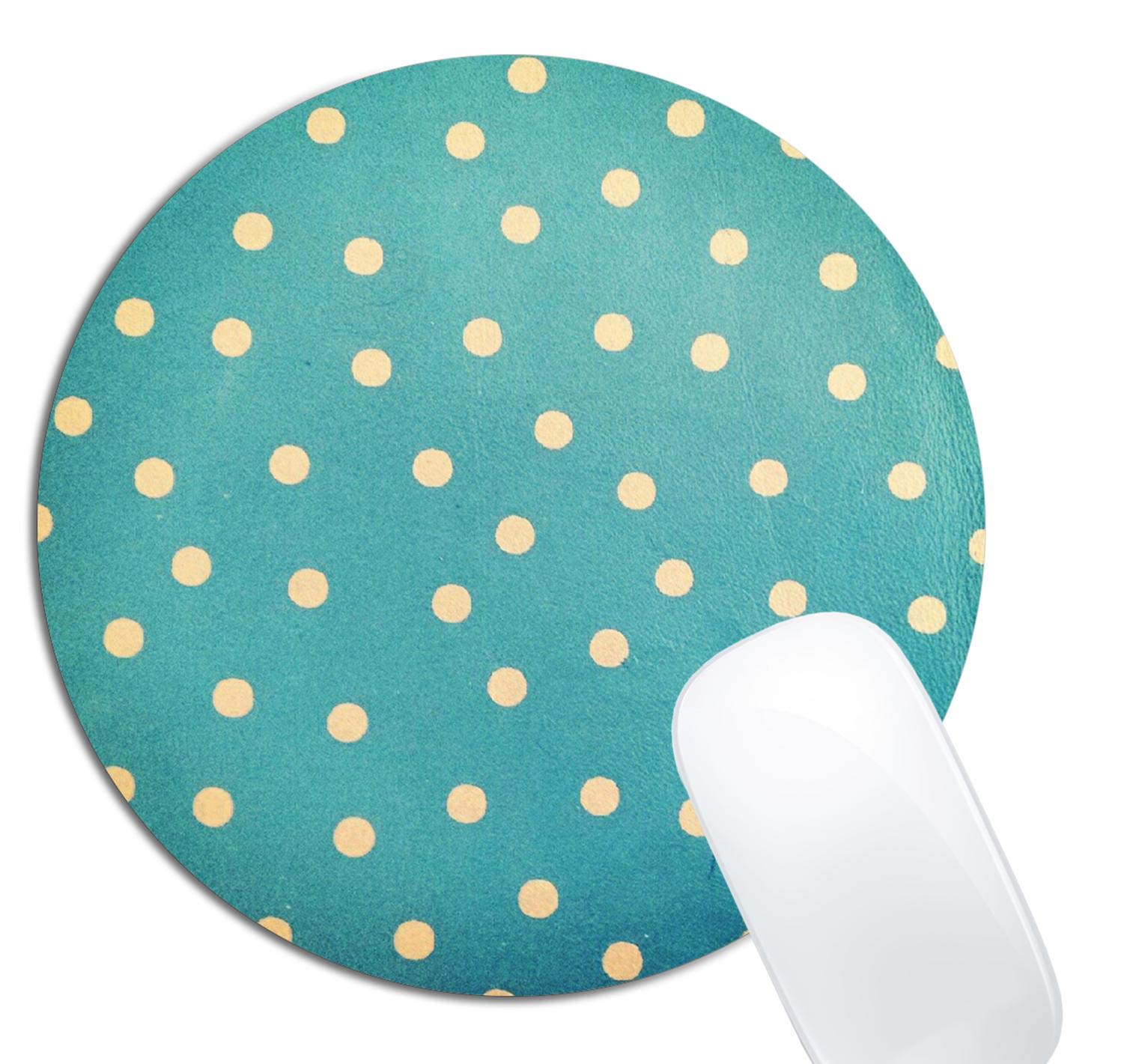 Round Gold Polka Dot Non-Slip Rubber Mouse Pad - Custom Design for Laptop & Office Computer, Cute Desk Accessory | Perfect for Gaming, Work & Home Office Decor