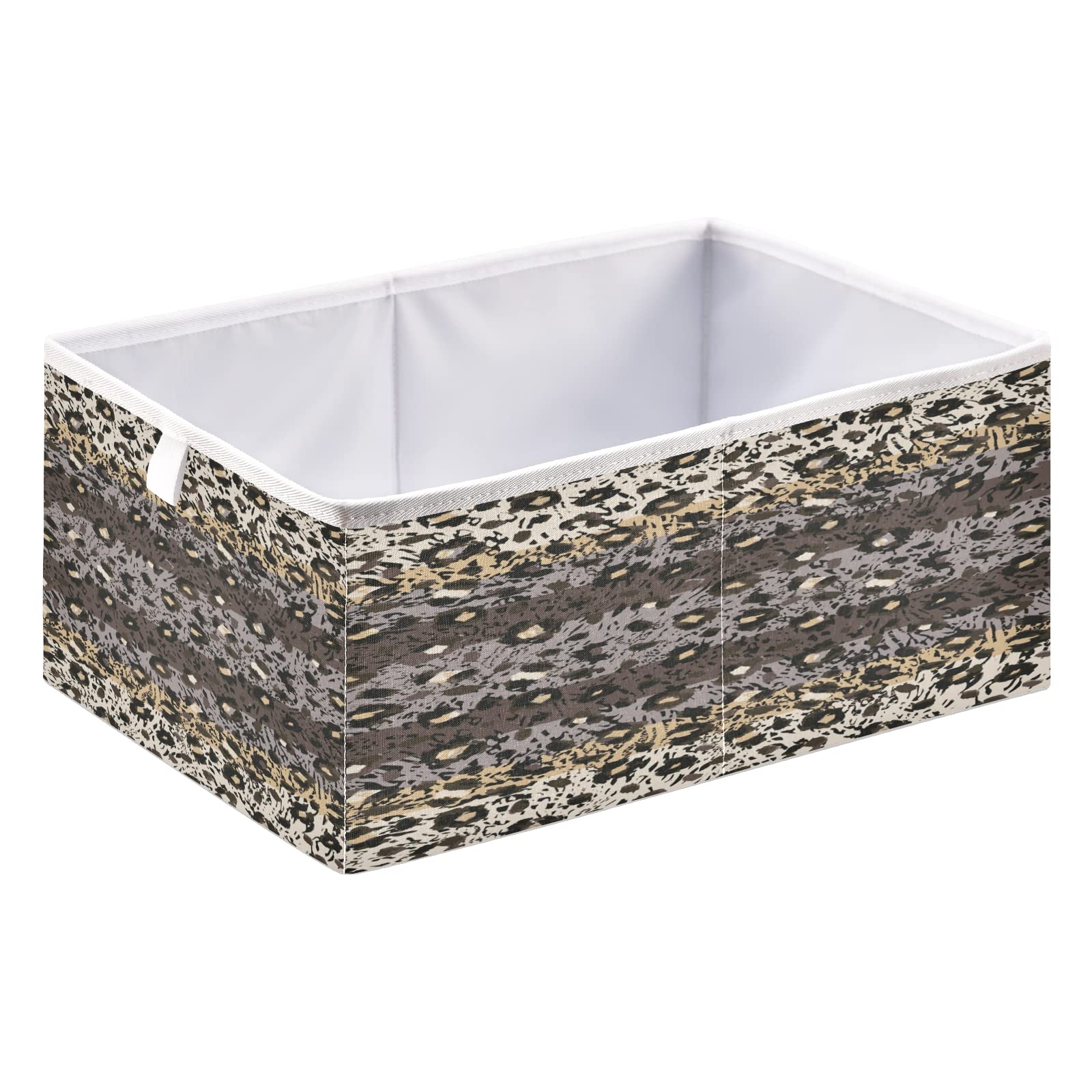 ALAZA 11 Inch Foldable Storage Bin Organizer - Abstract Leopard Cheetah Spot Zebra Striped Cube Basket for Closet, Cabinet, Shelf & Office Organization | Perfect for Home Decor, Kids Room Storage & Office Supplies