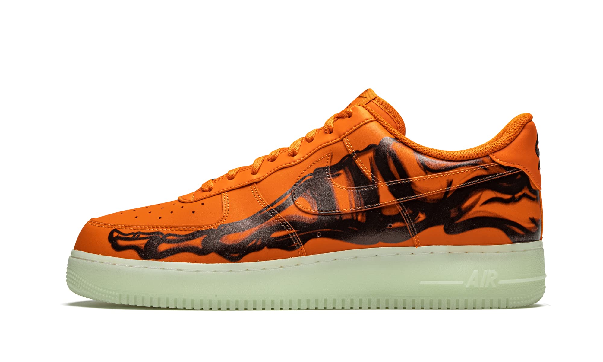 Nike Men's Air Force 1 Low Sneakers CU8067-800 Orange Skeleton - Size 13 | Casual Streetwear & Basketball Shoes for Men
