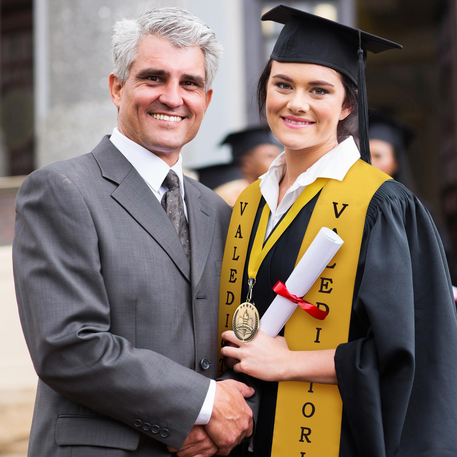 Remuuly 2-Pack Graduation Award Medals with 60-Inch Stoles - Commencement Honor Set for High School & College Graduates - Perfect for Graduation Ceremonies, Award Presentations & Academic Celebrations