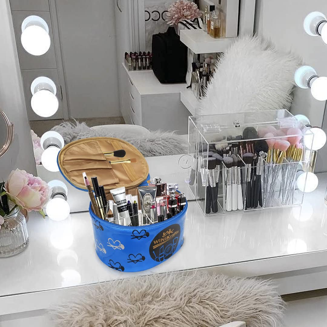 Wini Krafts 2-Piece Makeup & Jewelry Organizer Set - Blue for Girls' Vanity