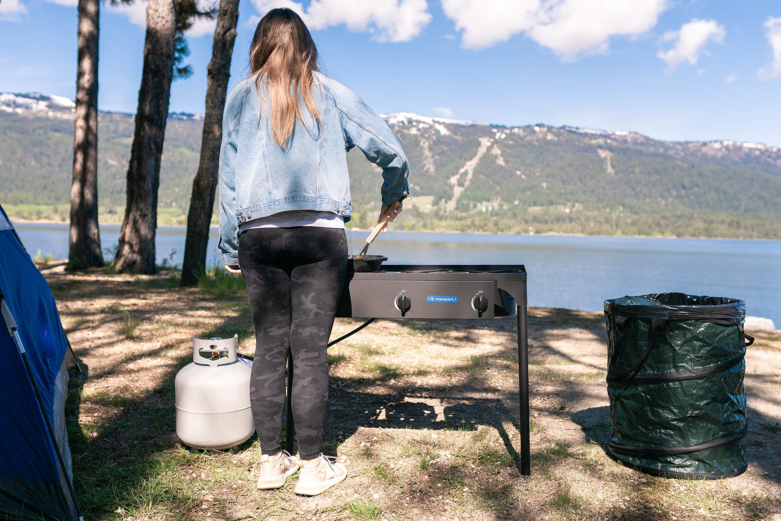 Stansport Collapsible Campsite Carry-All & Trash Can - Portable Outdoor Gear for Camping, Picnics, Hiking & Beach Trips