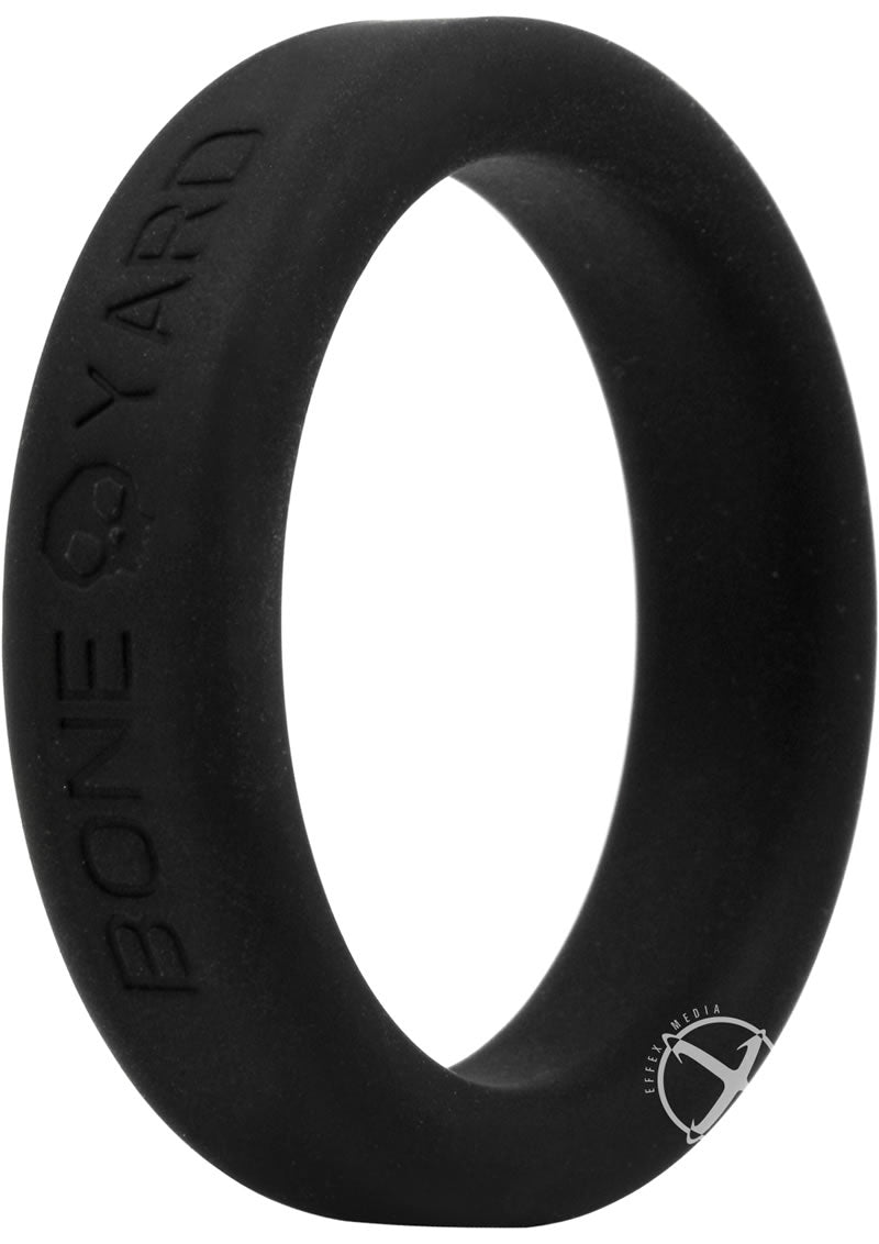 Boneyard 1.6 Inch Black Silicone Cock Ring for Men - Stretchy & Comfortable Penis Ring for Enhanced Performance & Pleasure - Perfect for Couples Play, Solo Use & Intimate Moments