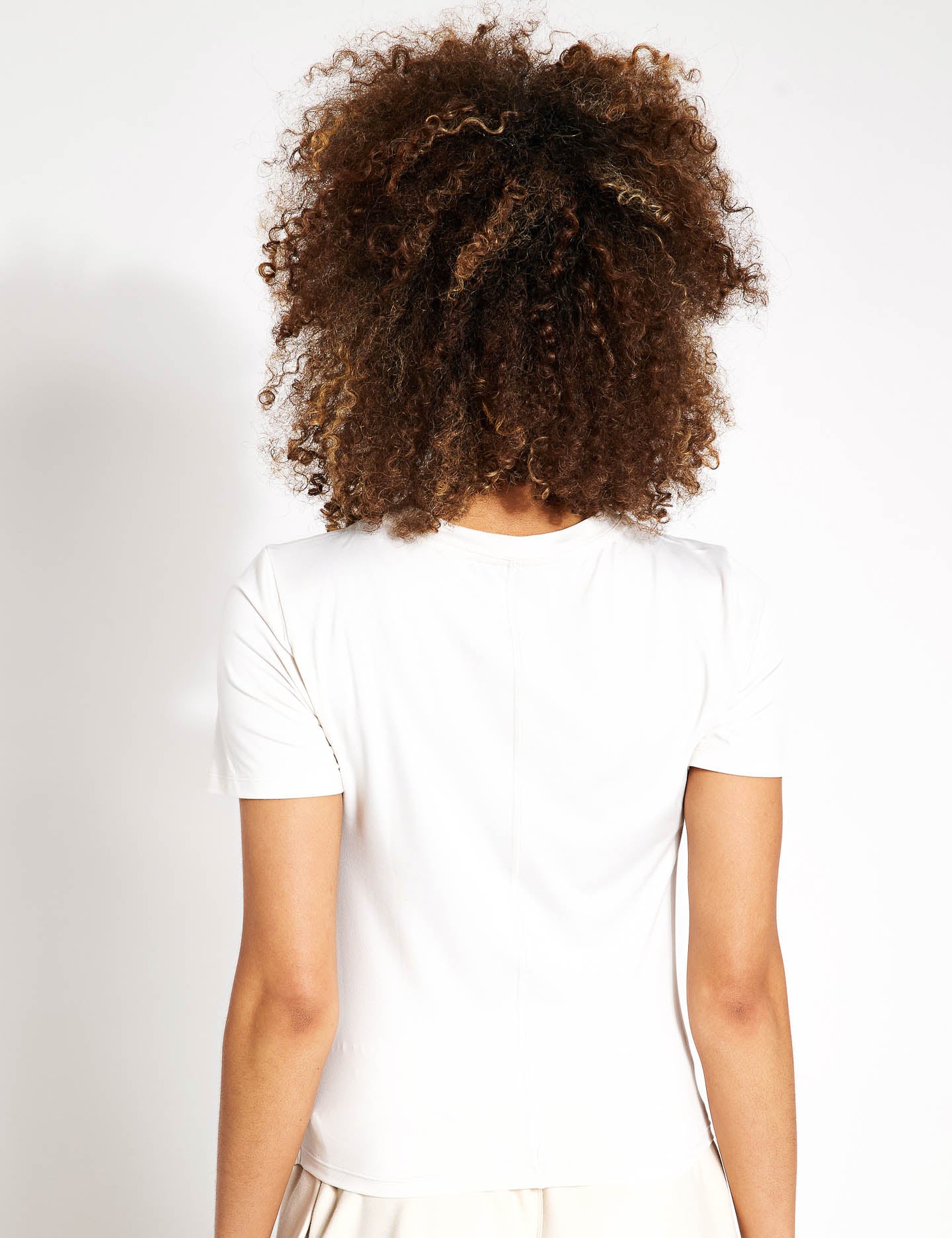 Women's Scoop Neck Wrap Front Yoga T-Shirt - Ivory | Comfortable Workout & Lounge Top for Yoga, Pilates & Casual Wear