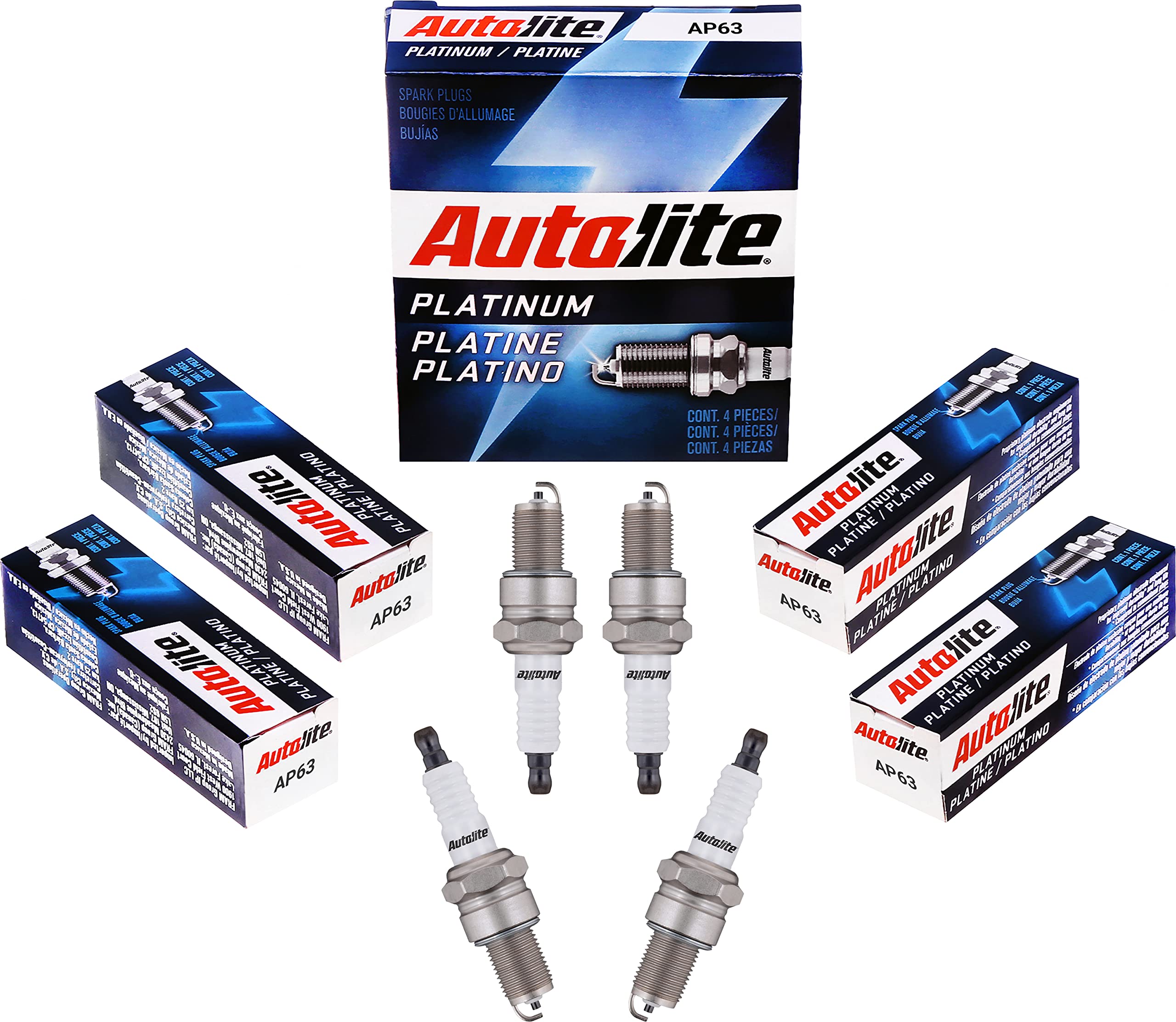 Autolite Platinum AP605 Spark Plugs - 4 Pack | High Performance Iridium Spark Plugs for Cars, Trucks & SUVs | Improves Fuel Efficiency & Engine Performance | Perfect for Daily Commute & Long Road Trips