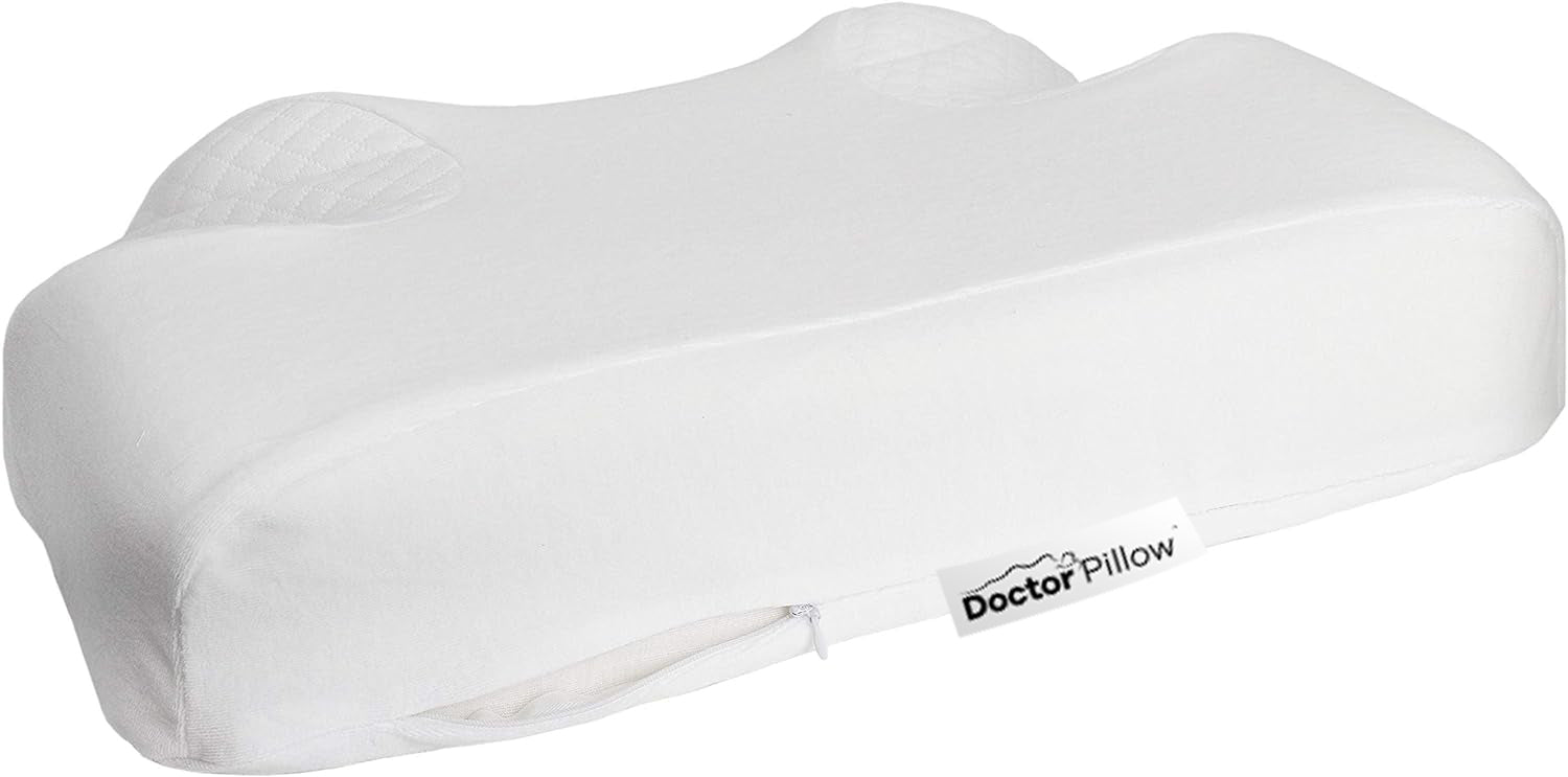Dr. PILLOW CPAP Therapeutic Pillow for Side Sleepers - Comfortable & Supportive Pillow for CPAP Users, Sleep Apnea Relief, Better Sleep - Ideal for Home & Travel Use
