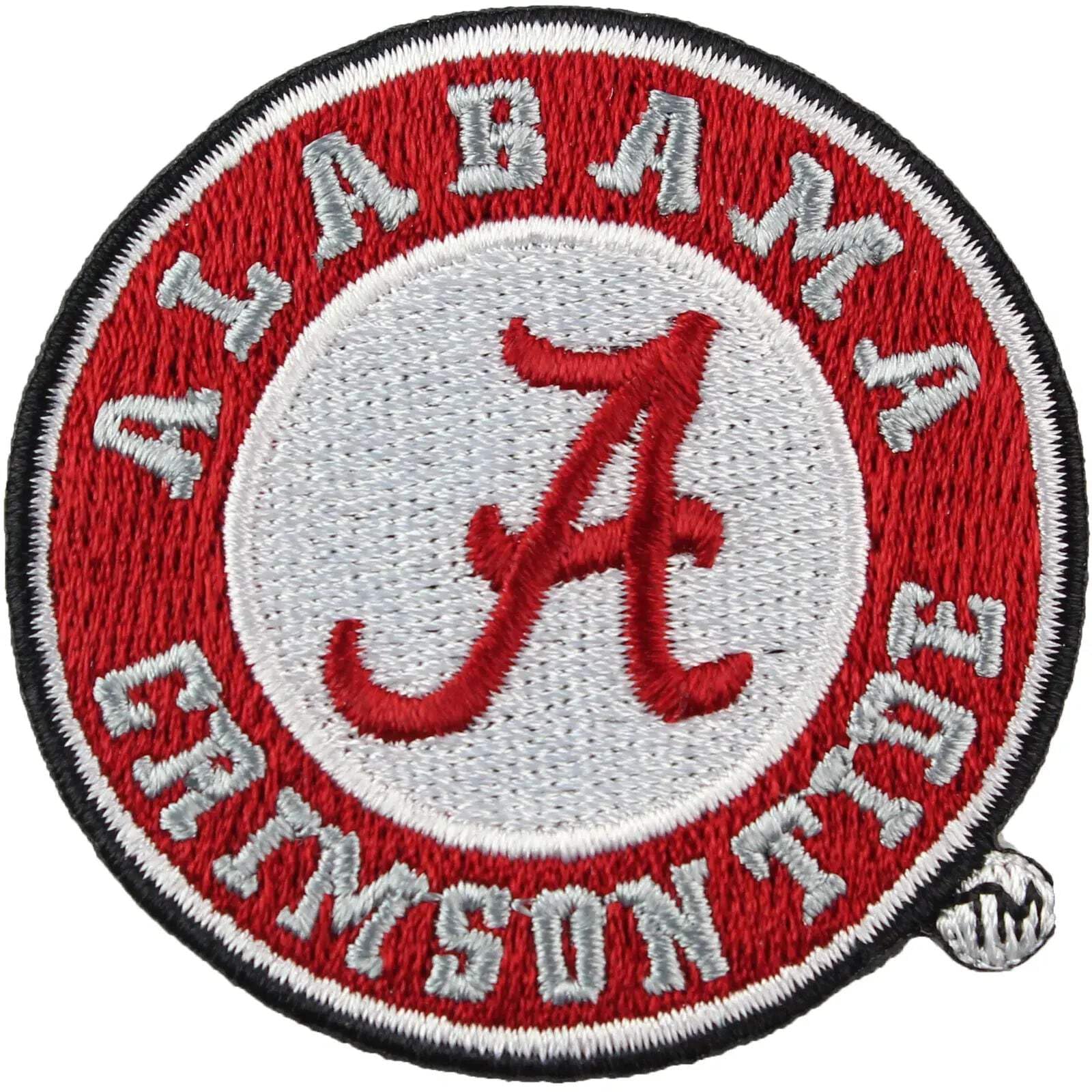 Alabama Crimson Tide Embroidered Iron-On Patch - Large Round Logo for DIY Customization, Jackets, Hats & Backpacks