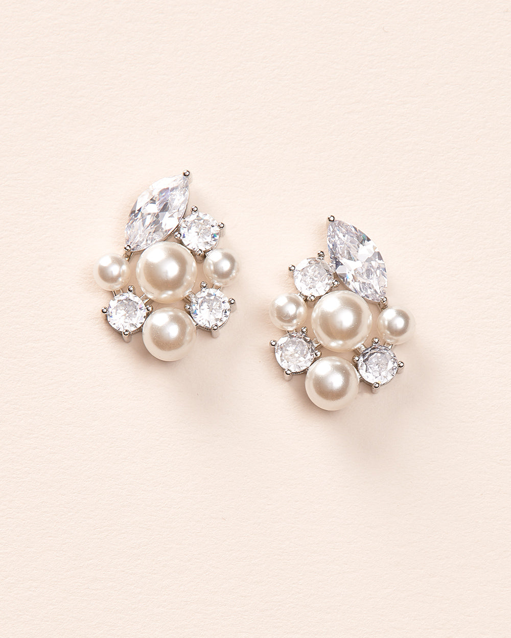Rebecca Pearl Stud Earrings - Classic White Freshwater Pearl Earrings for Women, 14K Gold Plated, Elegant Gift for Brides, Anniversary & Everyday Wear