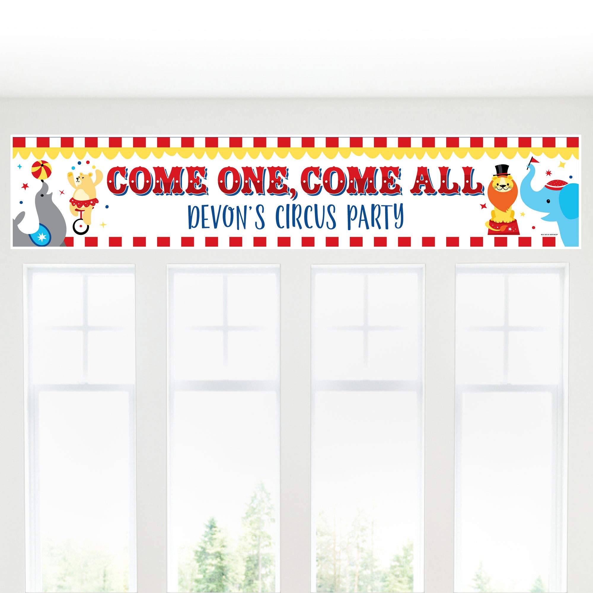 Custom Carnival Themed Party Decorations - Personalized Circus Banner for Birthday & Baby Showers - Big Dot of Happiness Step Right Up Circus Decor - Perfect for Carnival Parties, Baby Showers & Birthday Celebrations