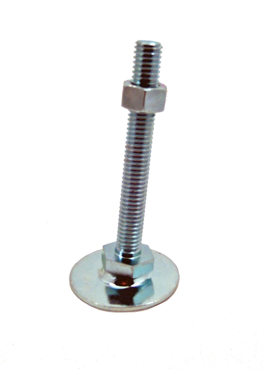 J.W. Winco GN 440 Carbon Steel Leveling Feet - M12 x 1.75 Thread, 50mm Base, Zinc Plated & Blue Passivated - Heavy Duty Machine Levelers for Industrial Equipment, CNC Machines, and Workbenches