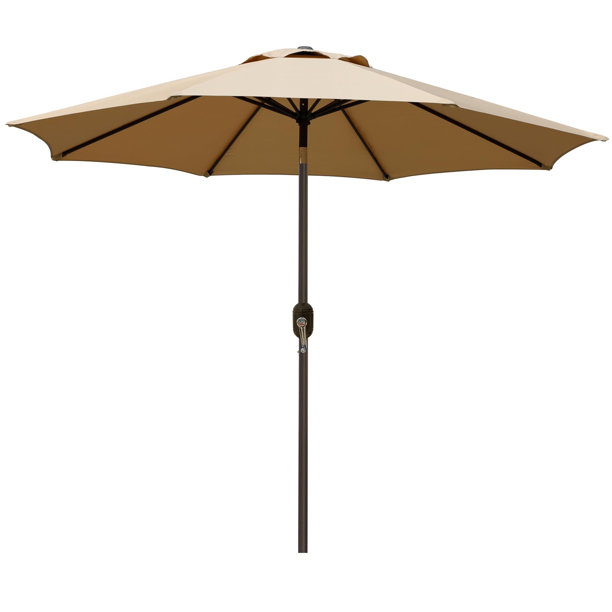 Blissun 9' Outdoor Patio Umbrella with 8 Sturdy Ribs - Push Button Tilt & Crank - Perfect for Garden, Backyard, Poolside, and Outdoor Dining