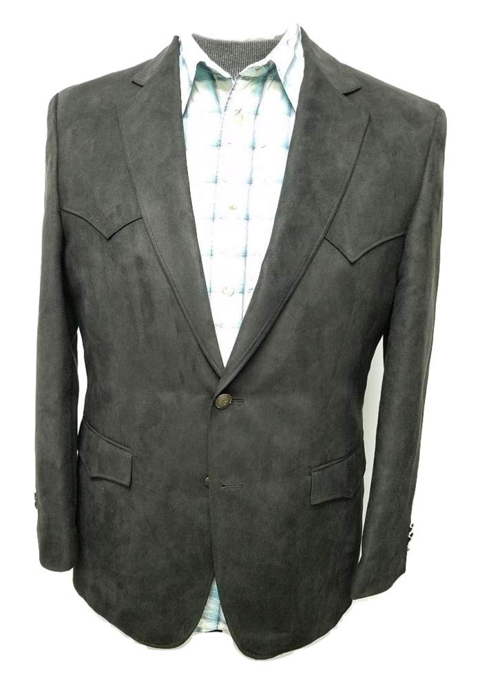 Classic Microsuede Western Blazer for Men - Regular & Big & Tall Sizes up to 56 (Short/Regular/Long) - Soft Touch Comfort for Office, Weddings & Western Events