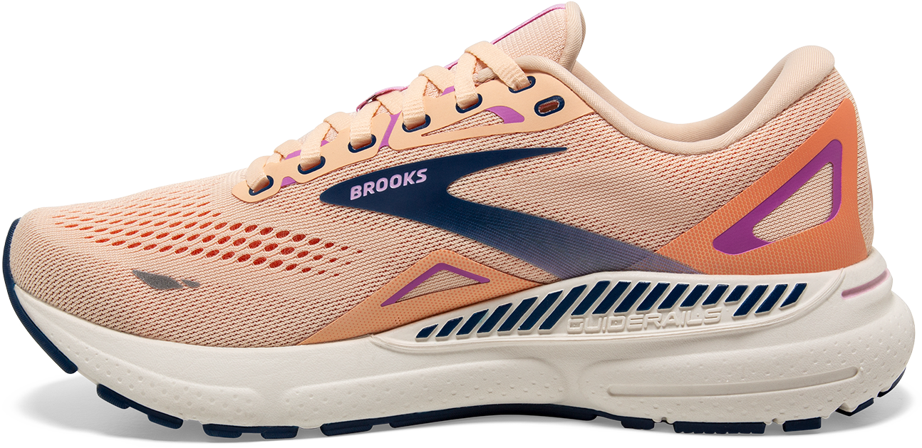 Women's Adrenaline GTS 23 Running Shoes - Breathable Mesh, Cushioned Support for Women (Apricot/Estate Blue/Orchid) | Perfect for Jogging, Gym Workouts & Daily Walking