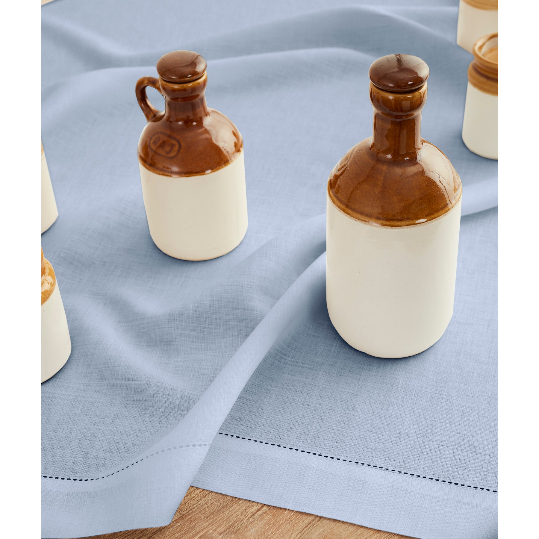 Classic Hemstitch Table Throw - Elegant Linen Table Runner for Dining Room Decor, Wedding & Holiday Table Settings