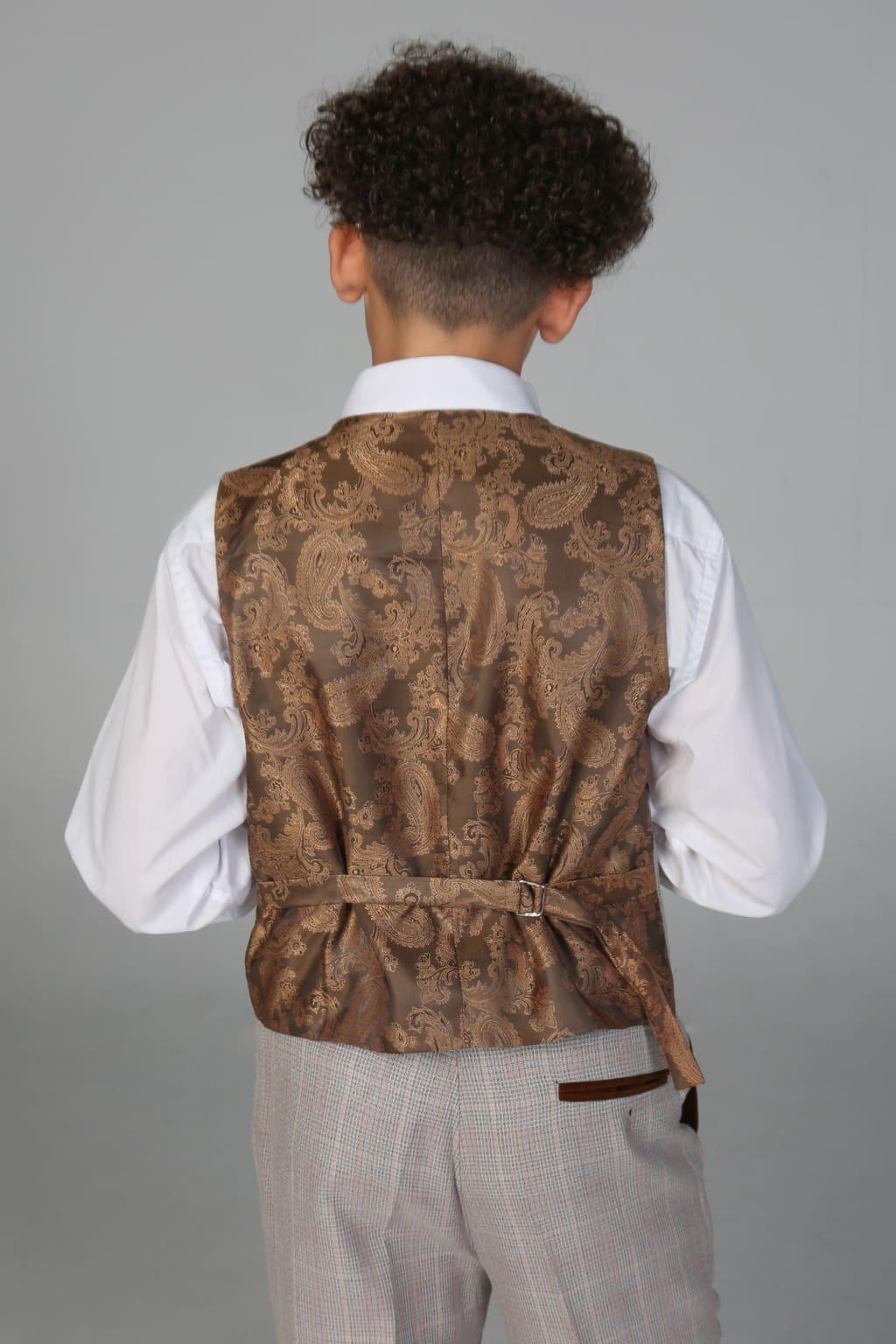 Boys' Leo Beige 3-Piece Suit Set | Formal Blazer, Vest & Pants | Perfect for Weddings, Parties & Special Occasions