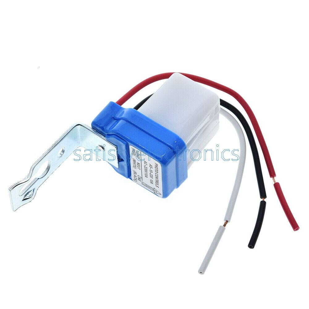 Auto On/Off Photocell Sensor Switch - 220V 10A AC/DC Street Light Control - Ideal for Outdoor Lighting, Parking Lots & Garden Security