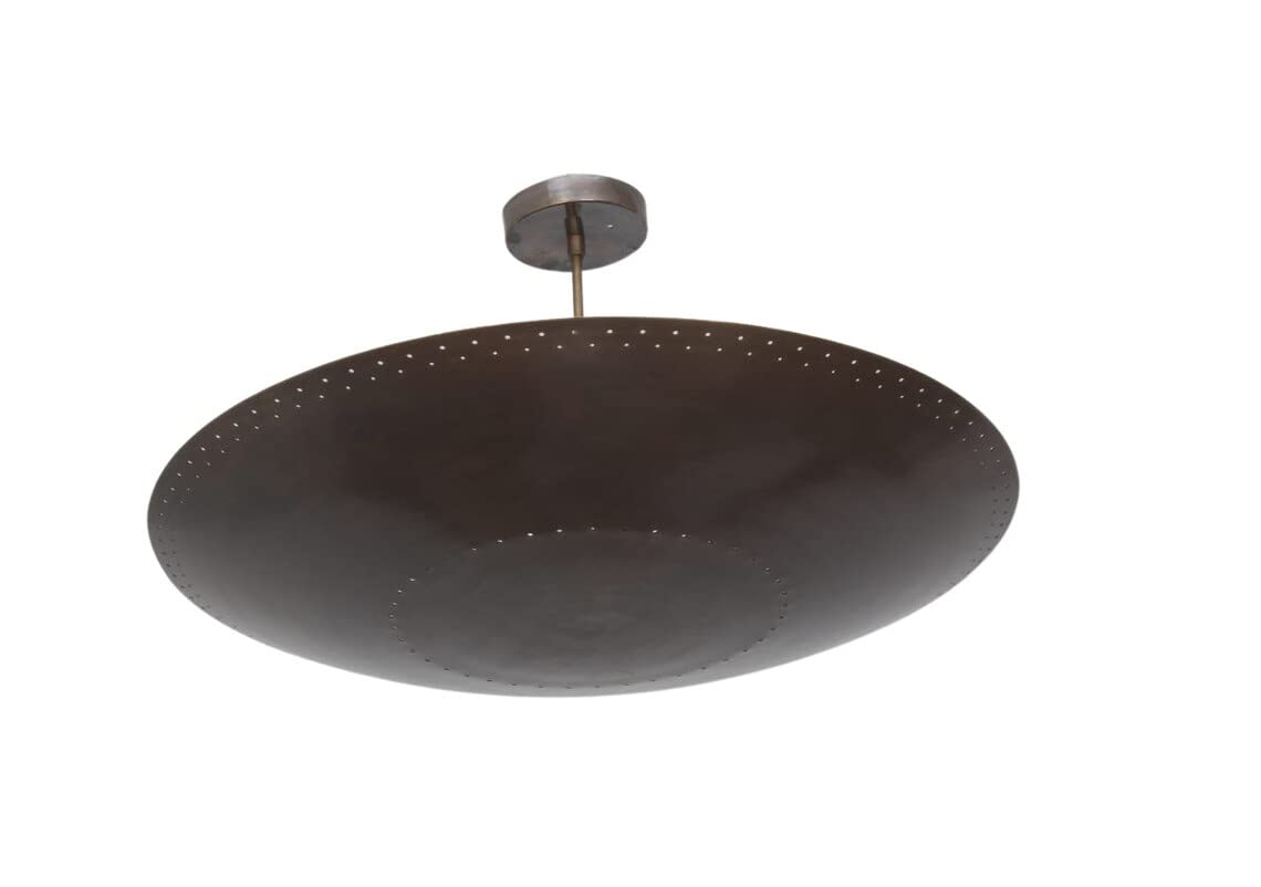 NauticalMart 6-Light Mid Century Modern Sputnik Chandelier - Elegant Flushmount Ceiling Light Fixture in Raw Brass - Perfect for Dining Room, Living Room or Bedroom Lighting