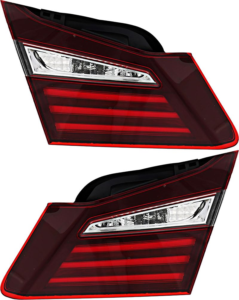 2016-2017 Honda Accord Sedan Inner Tail Lights Lamps Set - Left & Right Side Replacement Parts for Enhanced Visibility & Safety - Perfect for Night Driving and Road Trips