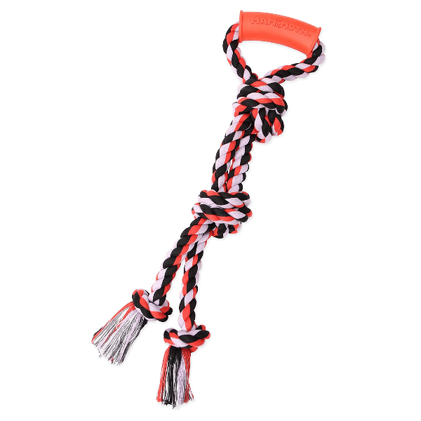 Durable Mammoth Flossy Chews Twin Tug Dog Toy for Large Breeds - Interactive Chew Toy for Aggressive Chewers, Perfect for Playtime & Training Sessions