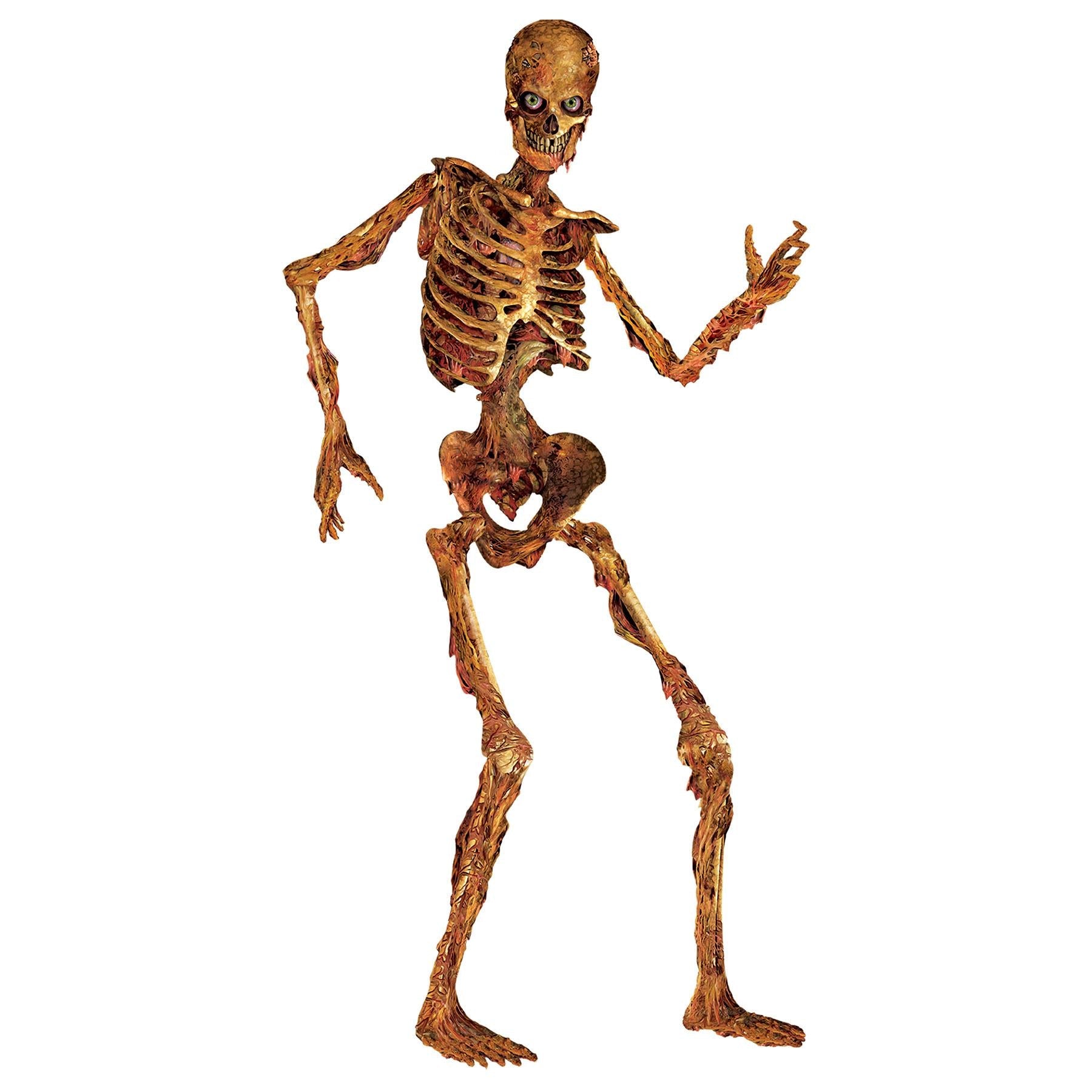 12 Pack Beistle Halloween Jointed Skeleton Decorations - Orange Full Body Hanging Skeletons for Spooky Party, Haunted House & Outdoor Yard Decor