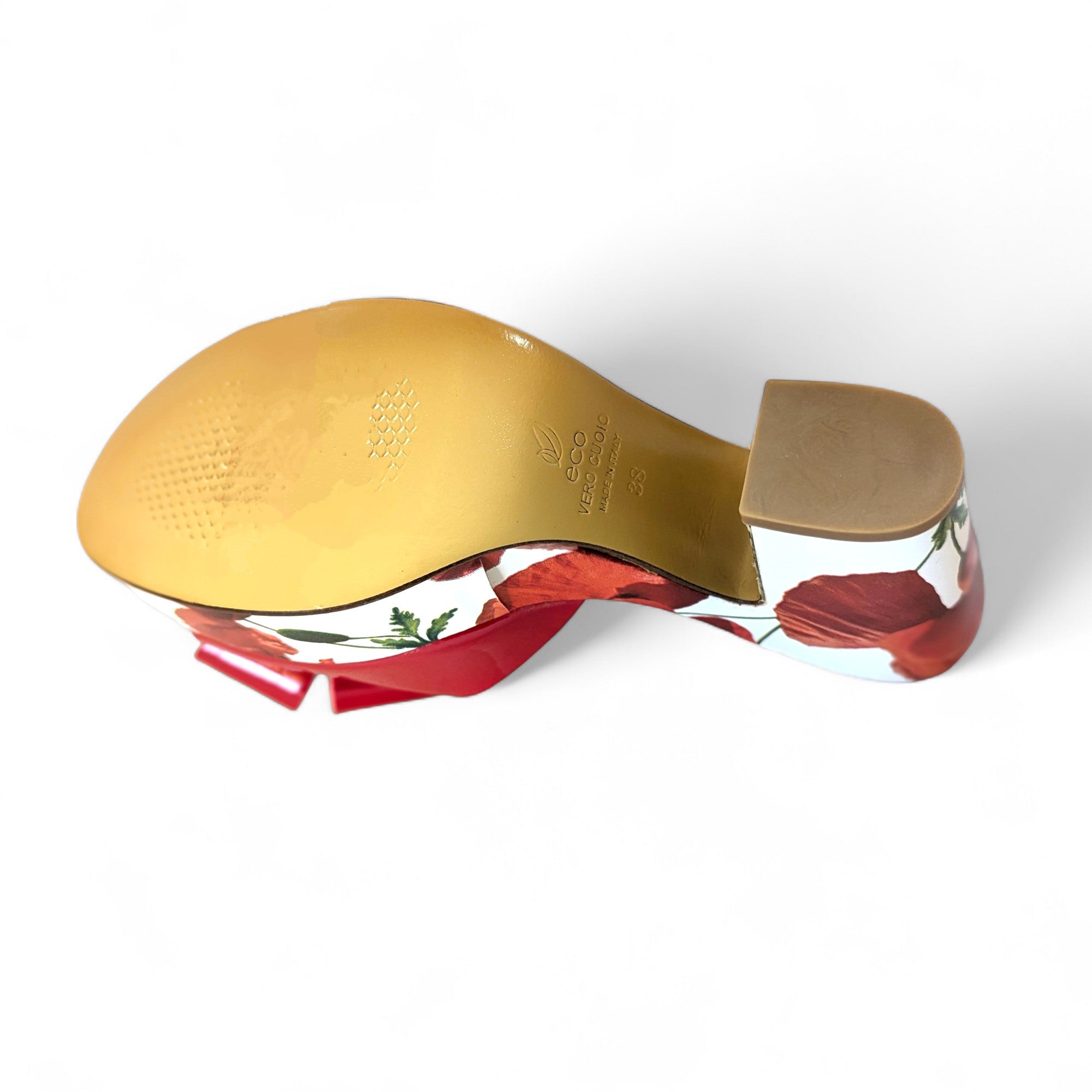 Giorgio Pantini Italian Leather Open-Toe Sandals & Handbag Set - Red & White Floral Design DPISB311 | Perfect for Summer Outfits, Weddings & Beach Vacations