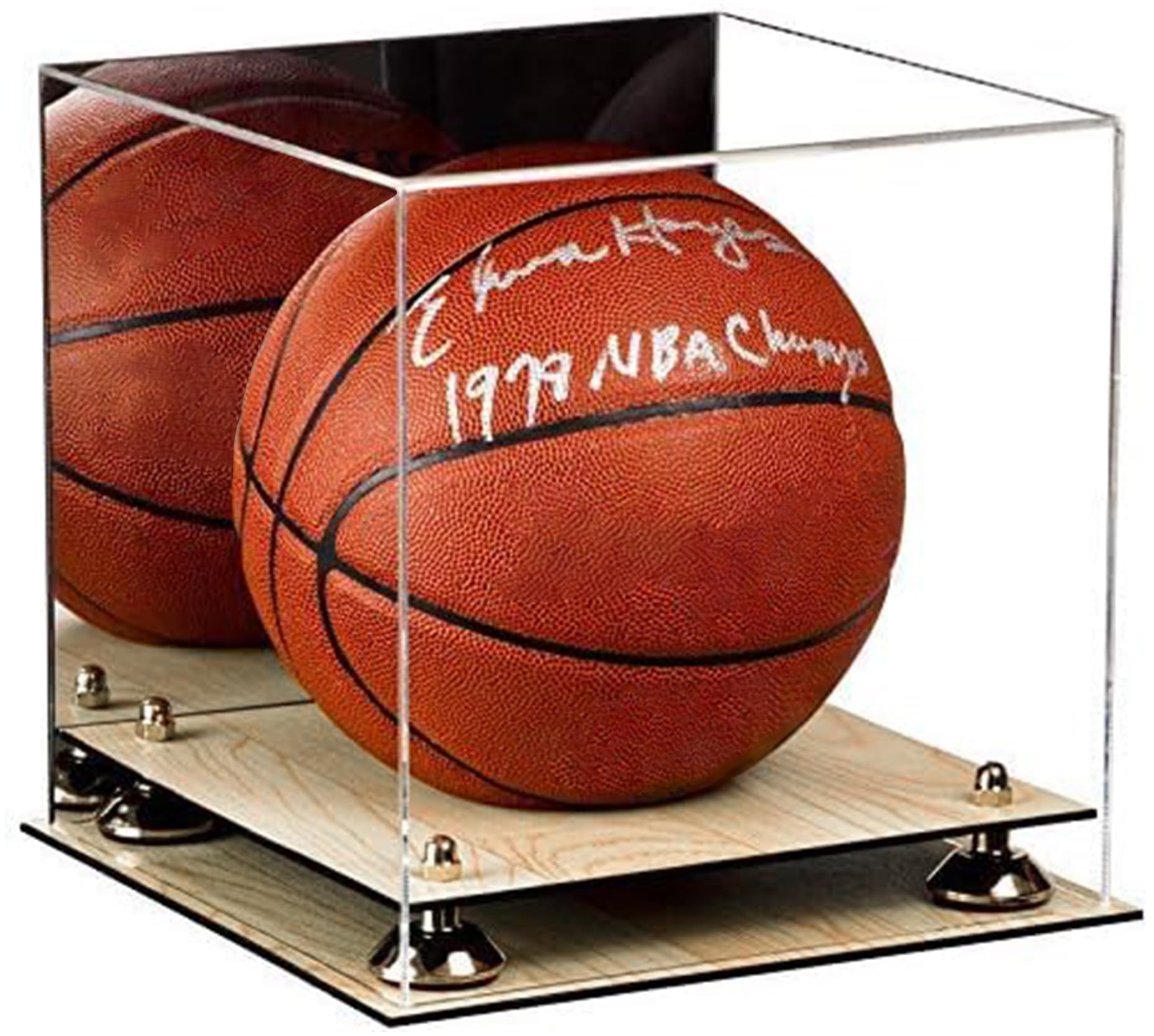 Premium Acrylic Full-Size Basketball Display Case with Adjustable Risers - Perfect for Showcasing Collectible Basketballs in Home, Office, or Sports Memorabilia Rooms