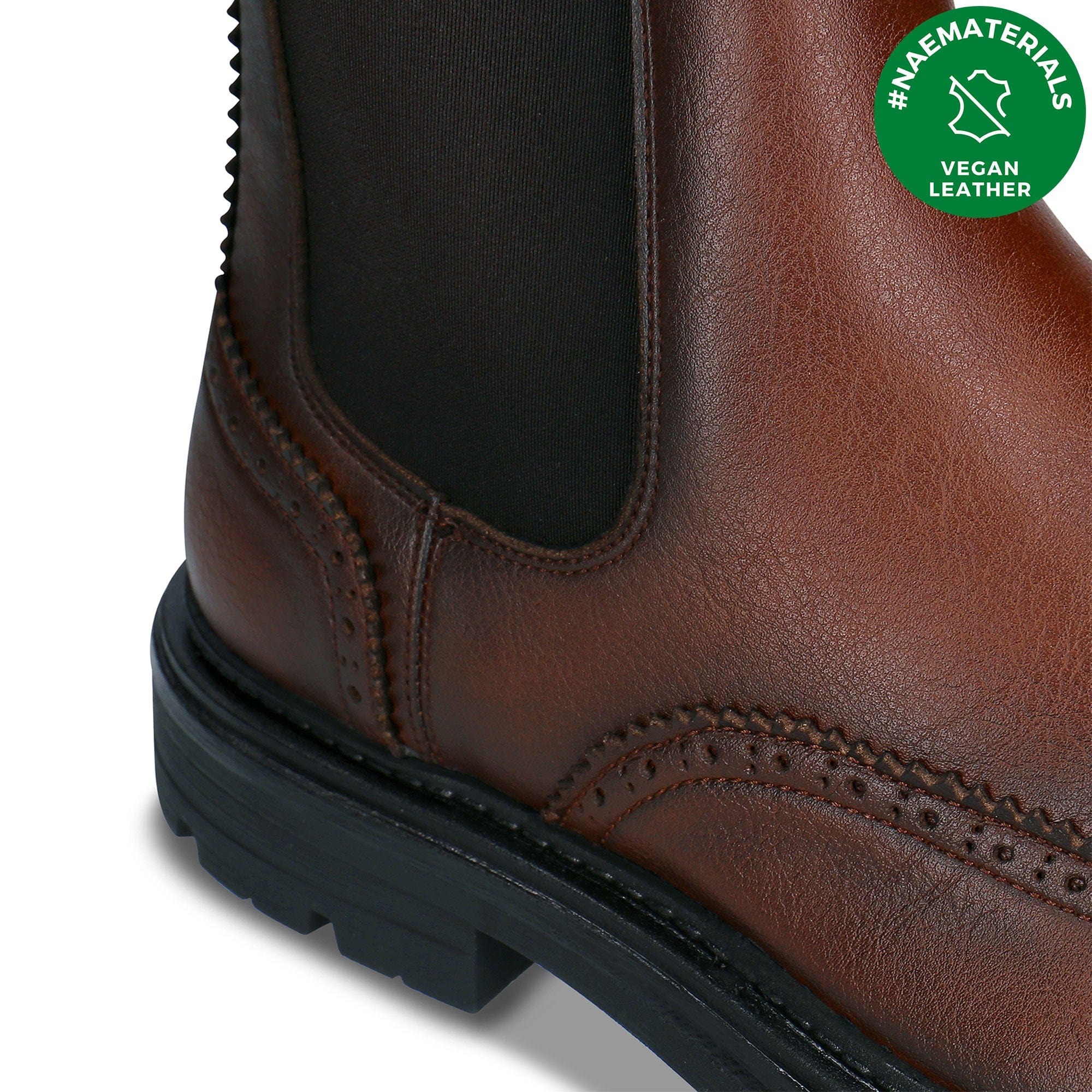 Casian Men's Vegan Chelsea Boots - Brown Leather Ankle Boots for Casual & Dress Wear | Comfortable Slip-On Shoes for Men