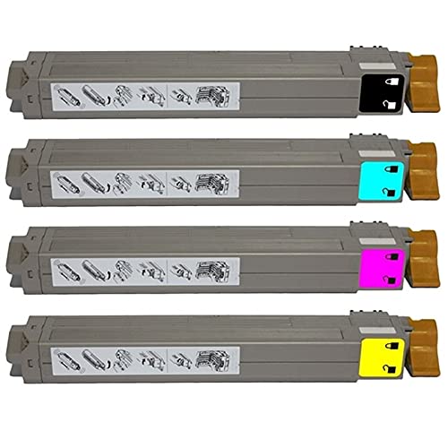 Okidata C9650DN/C9650HDN/C9650HN/C9650N Compatible Toner Cartridge Combo Pack (Black, Cyan, Magenta, Yellow) - High-Quality Replacement for 4291898MP - Perfect for Office Printing & High-Volume Documents