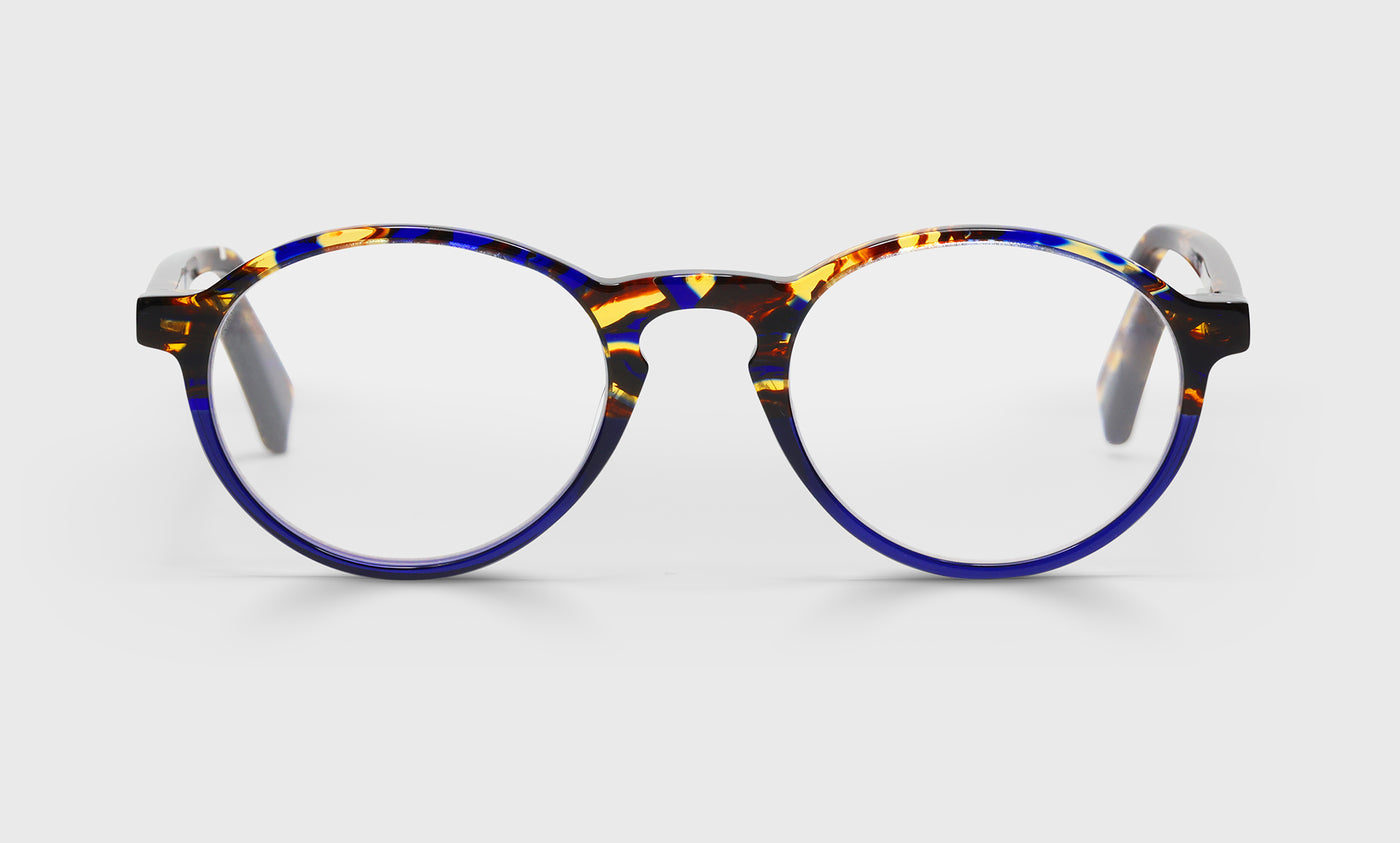 Board Stiff Wide Color 50 Tortoise & Navy Front and Temples - Premium Eyeglass Frames for Men & Women, Fashionable Reading Glasses for Office, Driving and Daily Use