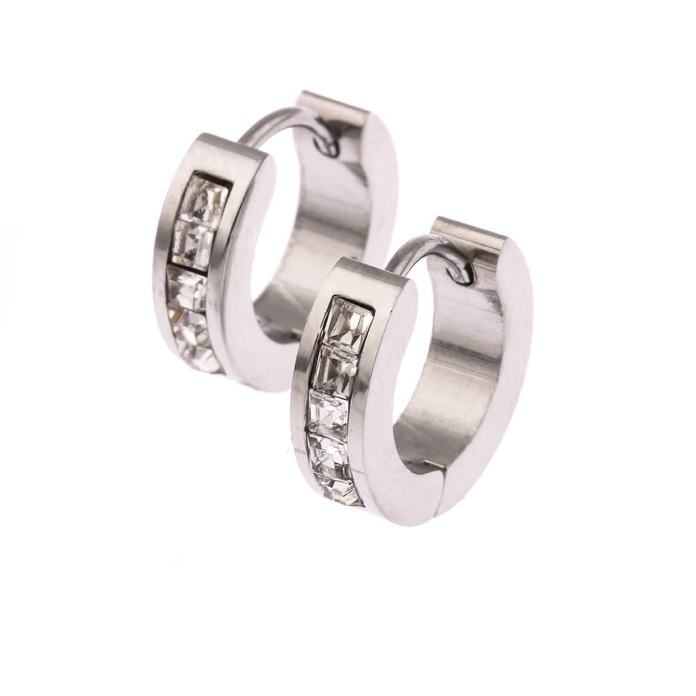Hypoallergenic Stainless Steel Hoop Earrings for Women & Men - Sparkling CZ Huggie Earrings | Perfect for Parties, Date Nights & Everyday Wear
