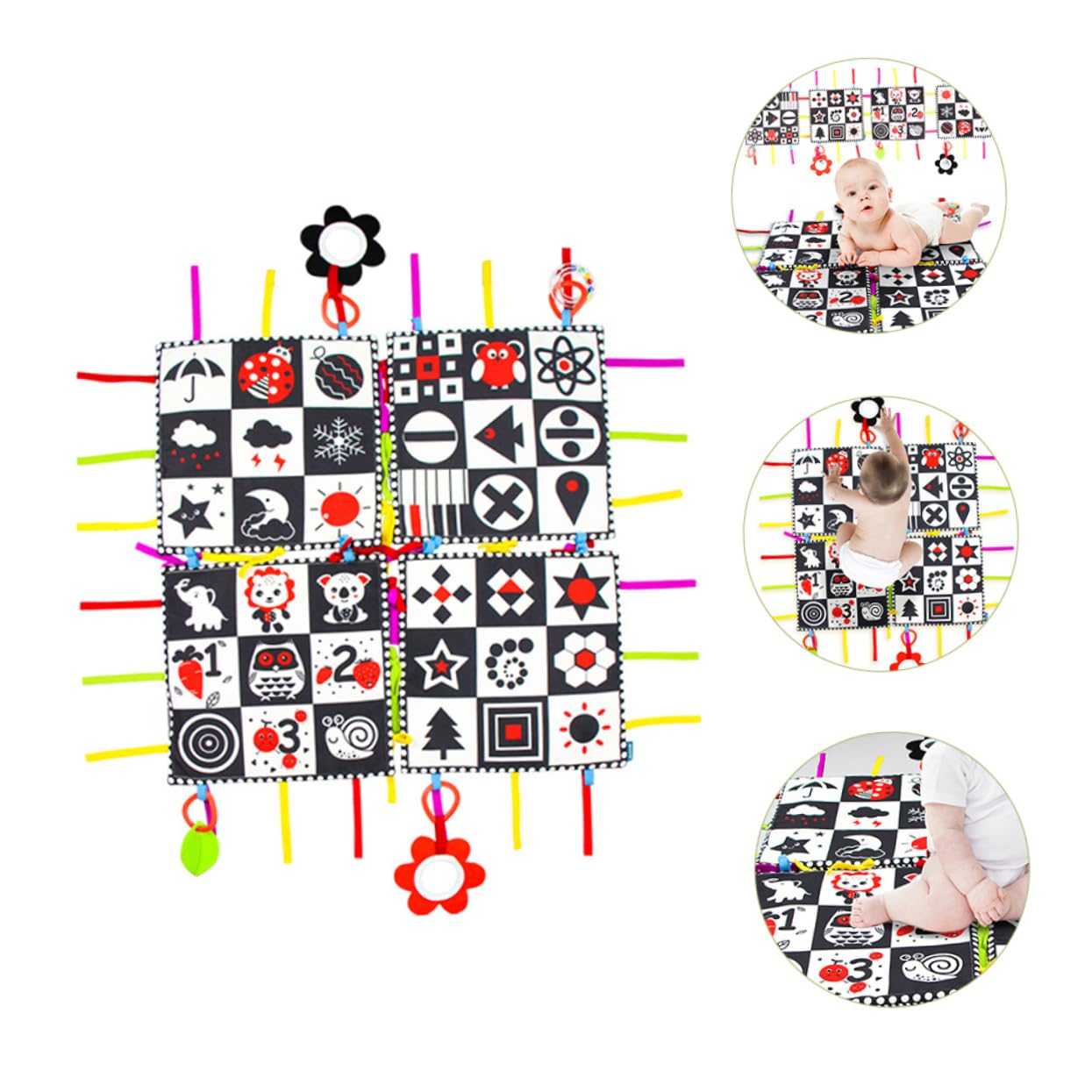 FAVOMOTO 4-Piece Non-Toxic Baby Play Mat for Toddlers - Soft, Waterproof Floor Mat for Crawling, Playtime & Nursery - Perfect for Home, Daycare & Travel