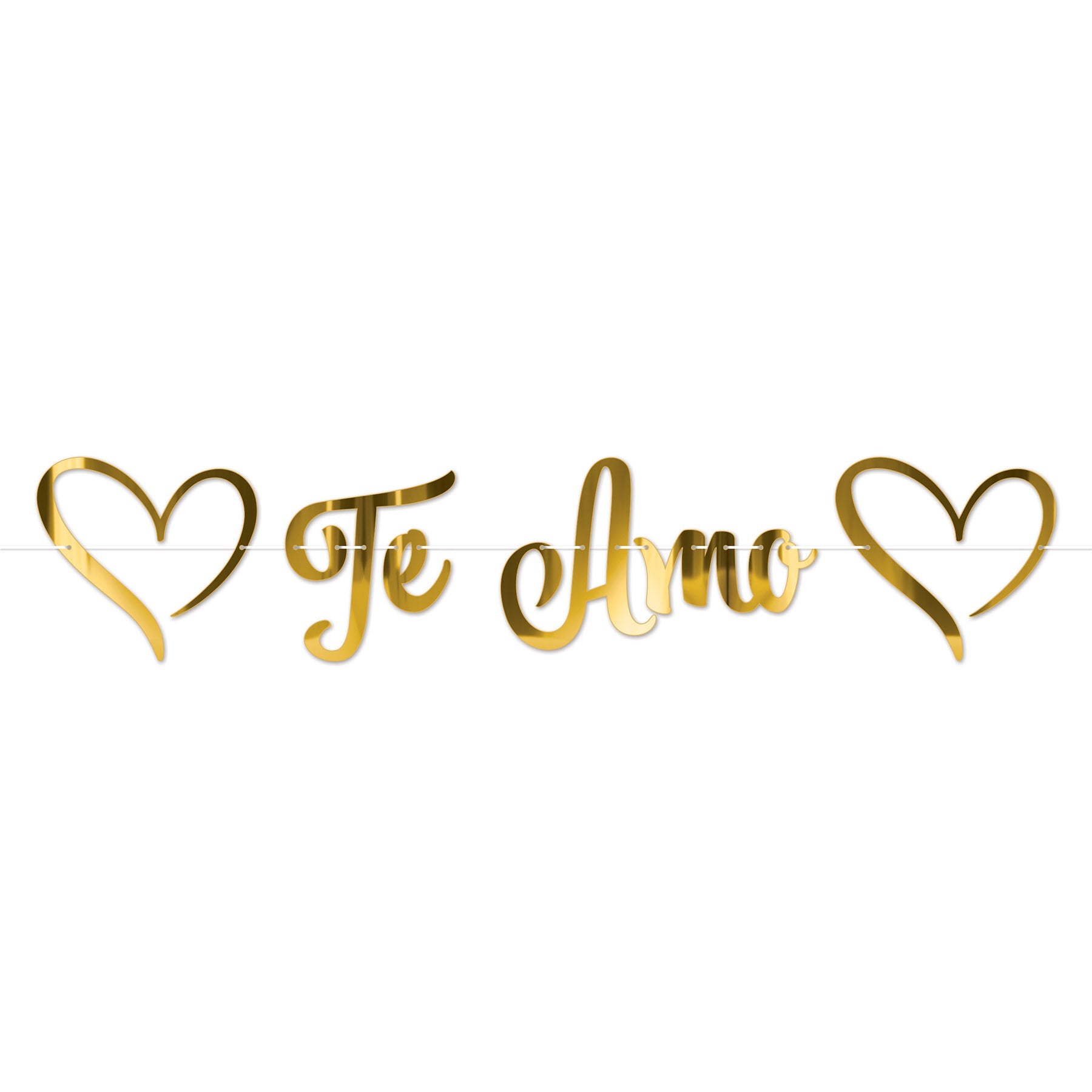 12 Pack Beistle Foil Te Amo Streamers - Colorful Party Decorations for Birthday, Wedding, Baby Shower & Anniversary Celebrations