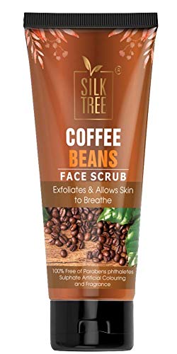 SILKTREE Coffee Beans Face Scrub for Oily & Normal Skin - Exfoliating & Tan Removal (65g) | Gentle Cleansing for Glowing Skin | Perfect for Daily Skincare & Spa Treatment at Home