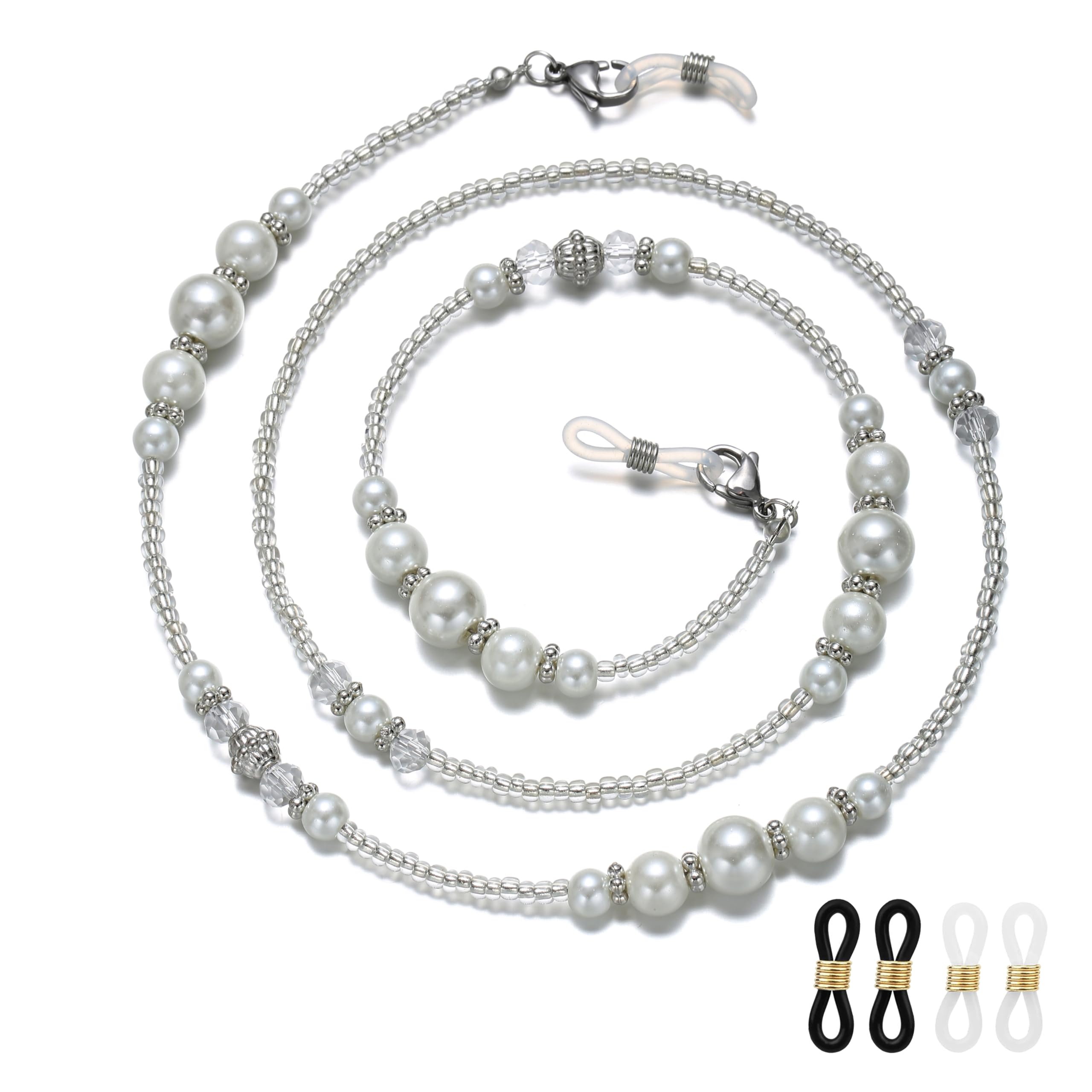 Stylish Beaded Eyeglass Chain Necklace - Adjustable Glasses Holder for Women & Men - Perfect for Reading, Driving, and Outdoor Activities