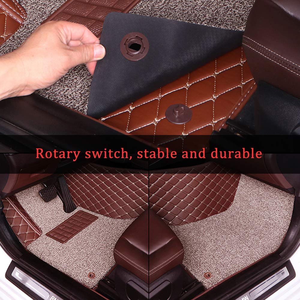 SureKit Custom Fit Car Floor Mats for Chevy Blazer 1997-2002 & 2016-2019 Models | Double Layer PU Leather & PVC All-Weather Floor Liners | Non-Slip Front & Rear Car Mats (Beige/Beige Coffee) | Perfect for Daily Commuting, Road Trips & Off-Road Adventures