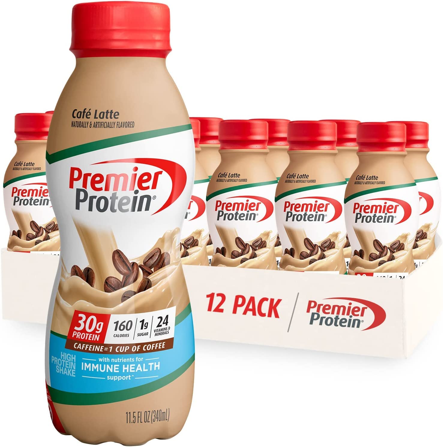 Premier Protein Shake Bundle - Cookie Dough & Café Latte Flavors, 30g High Protein, 11.5 Fl Oz (12 Pack) | Post-Workout Recovery, Meal Replacement & On-The-Go Nutrition
