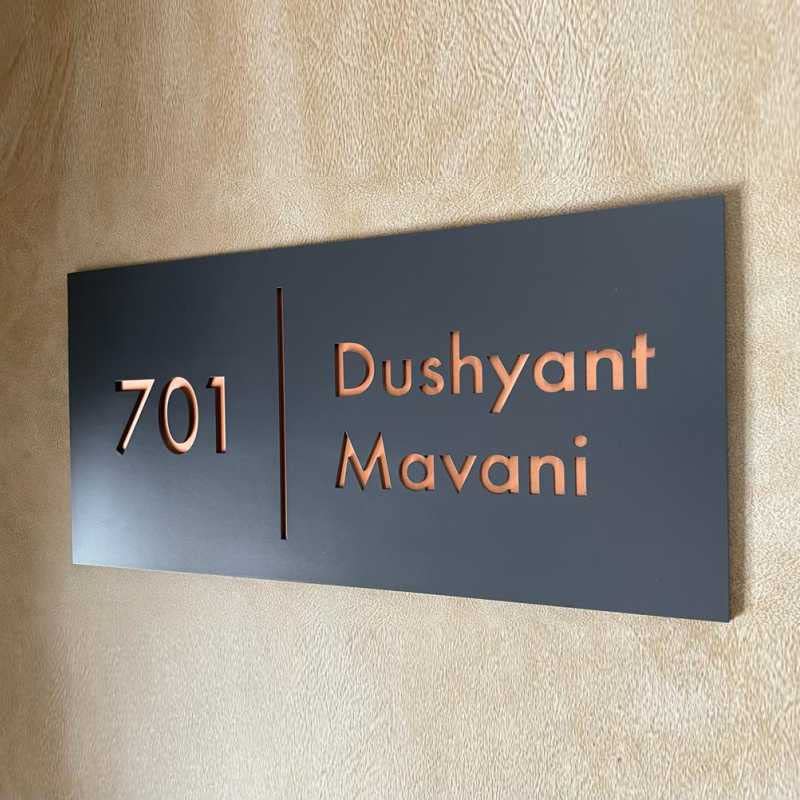 MustHome Personalized 3D Wooden Name Plate for Home & Office Entrance - Custom Door Sign with Engraved Letters (15x30cm) - Perfect Housewarming, Diwali Gift & Outdoor Decor