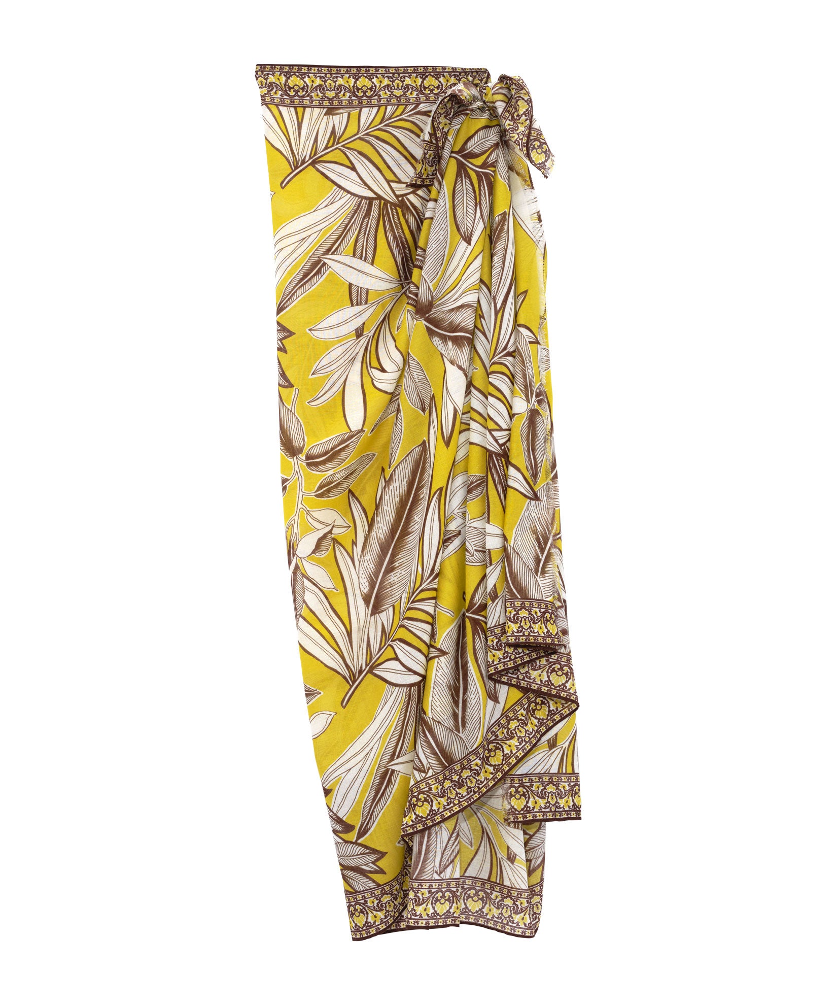 Golden Palm Sarong Wrap - Stylish Beach Cover Up, Lightweight & Breathable for Women - Perfect for Pool, Beach, Vacation & Summer Outfits