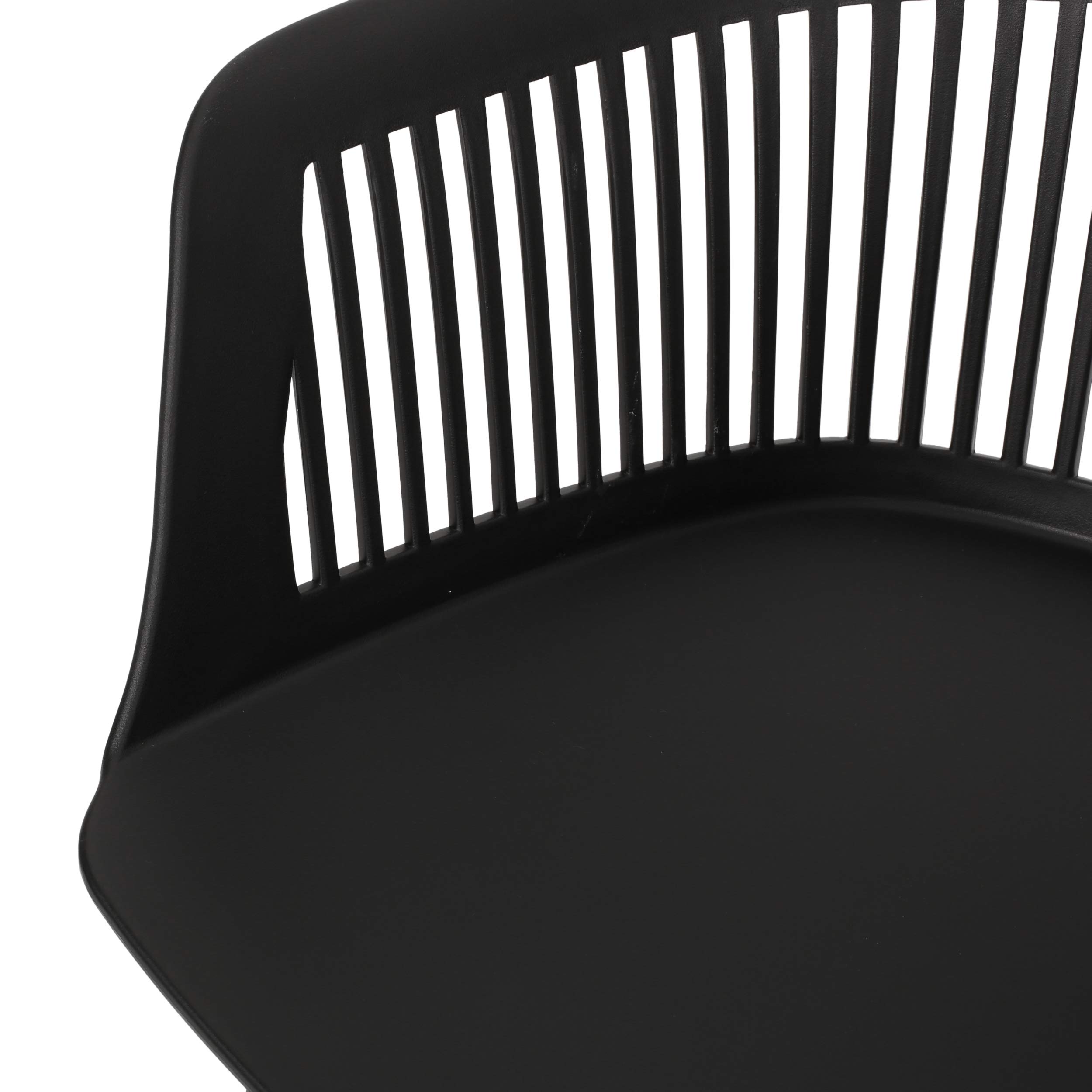 Christopher Knight Home Ladonna Outdoor Dining Chairs (Set of 2) - Black Polypropylene Patio Furniture for Garden, Poolside, and Backyard Dining