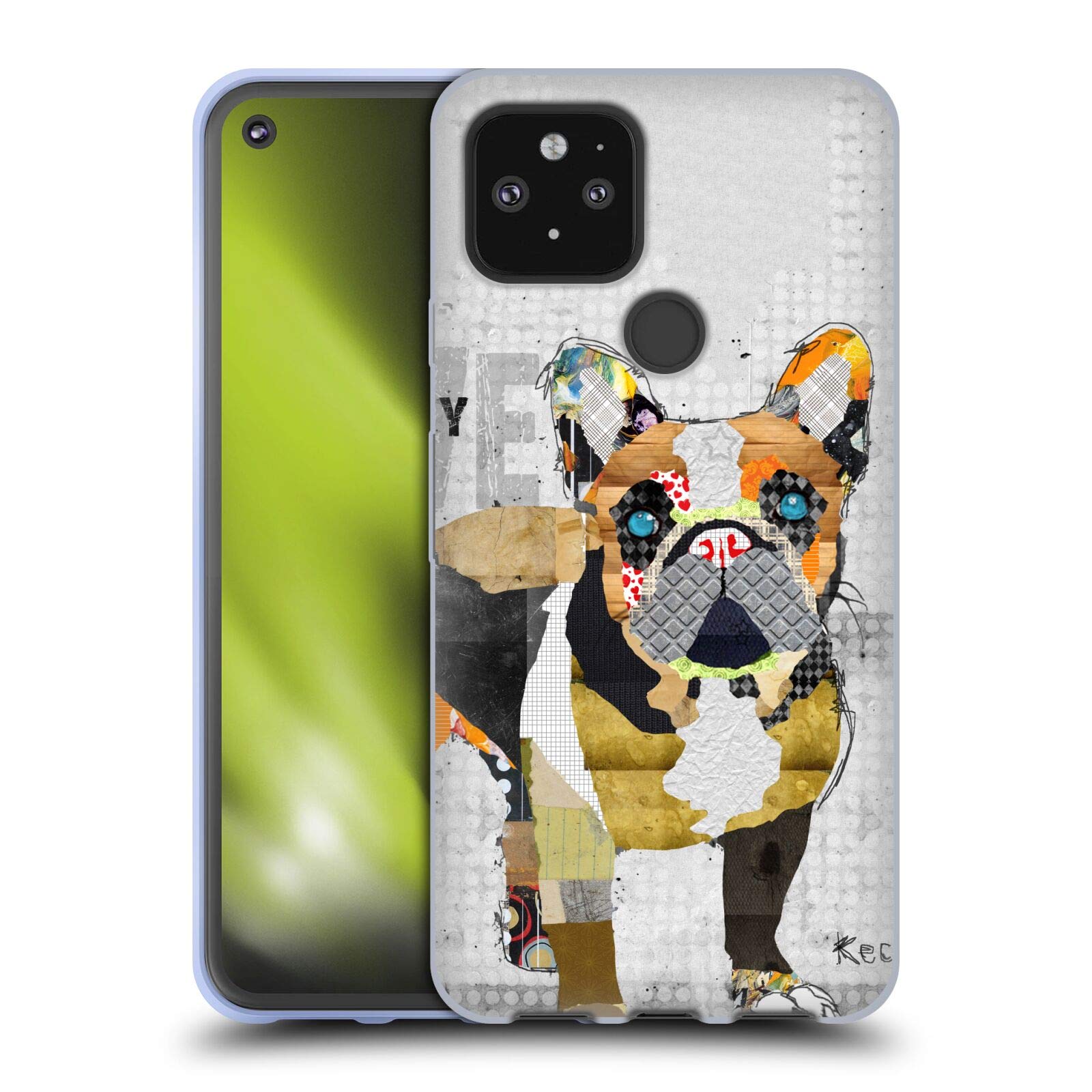 Head Case Designs Michel Keck French Bulldog Dogs 4 Soft Gel Case for Google Pixel 5 5G - Protective & Stylish Phone Cover for Everyday Use