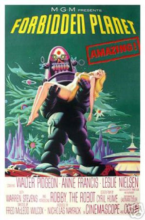 Forbidden Planet Movie Poster 12x18 Inches - Vintage Sci-Fi Wall Art Decor for Home, Office & Theater Rooms - Hot Stuff Enterprise 3213-LM