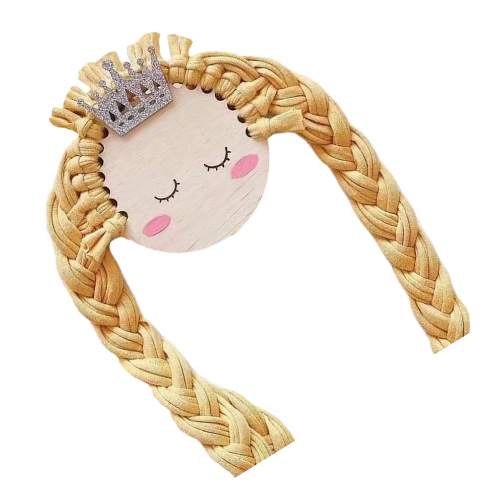 Braided Doll Hair Clip Holder - Wall Mounted Hair Bows Organizer for Girls, Barrette & Earring Display Hanger with Lace Cloth - Perfect for Bedroom, Nursery & Bathroom Organization