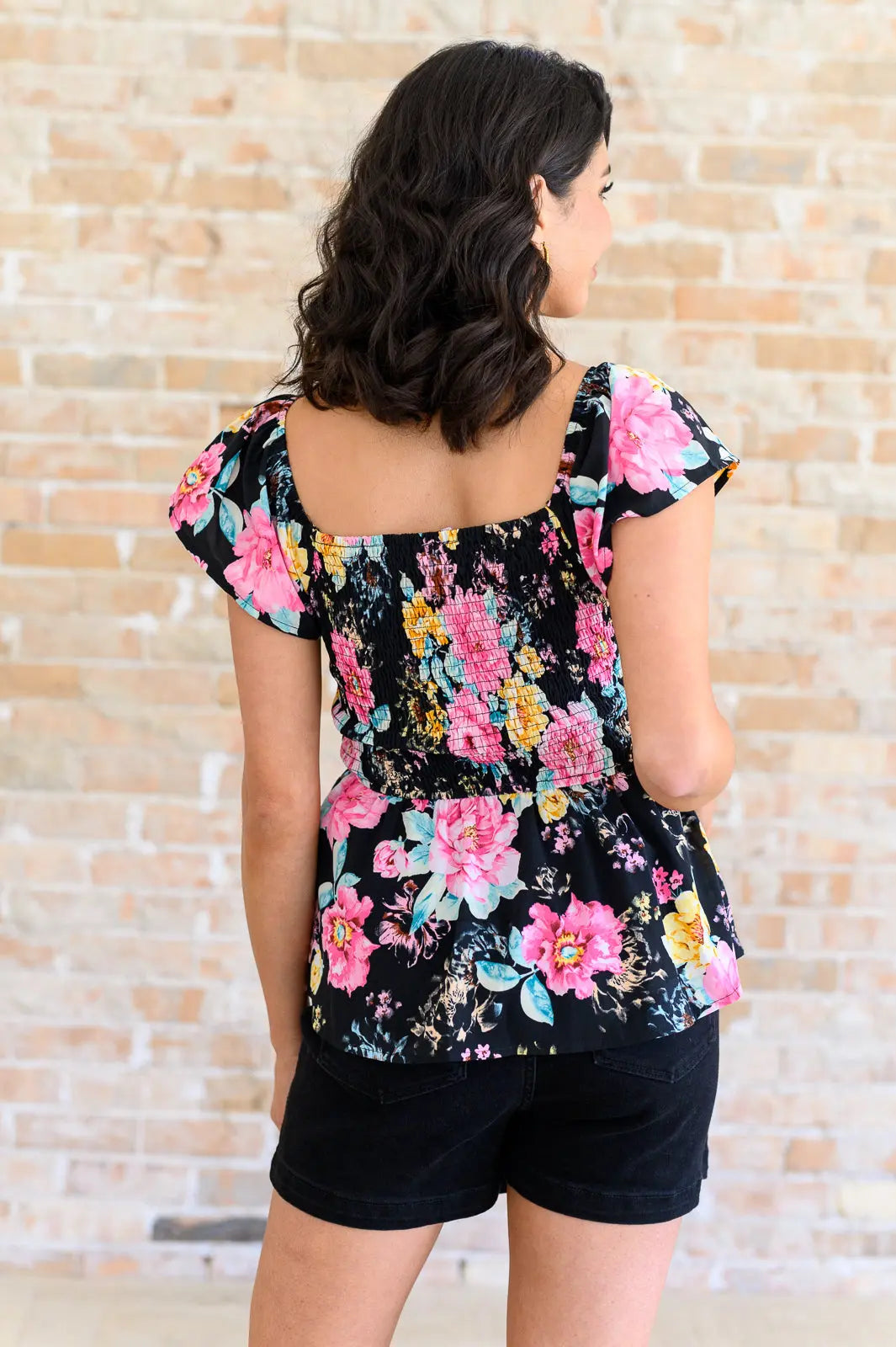 Elegant Floral Print Black Multi Women's Top - Perfect for Casual Outings, Dates & Summer Fashion