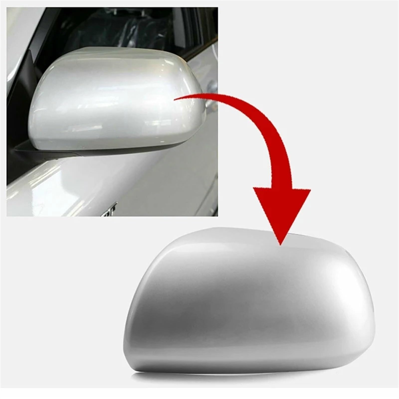 2008-2013 Toyota Highlander Rear View Mirror Cover Set (2-Piece) - ABS Plastic Left & Right Side Door Wing Mirror Trim Caps | Weatherproof Protection & Enhanced Style for Daily Commuting & Road Trips