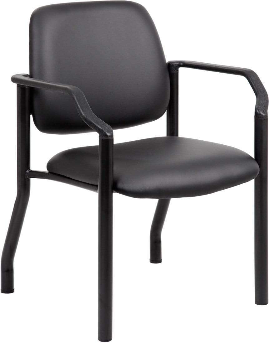 Boss Antimicrobial Bariatric Waiting Room Chair with Arms [B9591AM BK] - Heavy Duty Seating for Hospitals, Clinics & Public Spaces