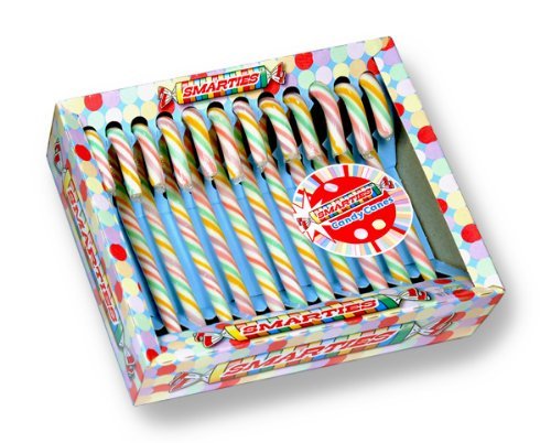 Smarties Candy Canes - Classic Holiday Peppermint Candy Sticks for Christmas Stockings, Party Favors & Festive Treats
