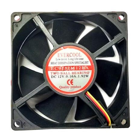Evercool 92x92x32mm 12V DC Cooling Fan with 3-Pin Connector - High Performance PC Case Fan for Computer, Gaming Rig, and Electronics Cooling