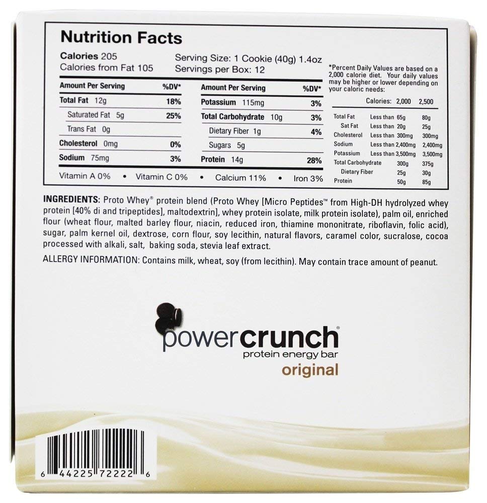 Power Crunch Protein Bars - Cookies & Creme Flavor | High Protein Snack for Muscle Recovery & Energy Boost | Perfect for Gym, Hiking & Post-Workout Nutrition